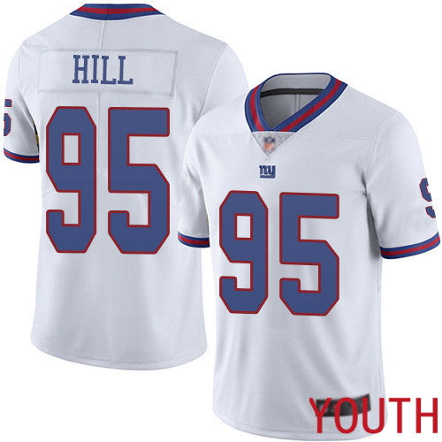 Youth New York Giants #95 B.J. Hill Limited White Rush Vapor Untouchable Football NFL Jersey